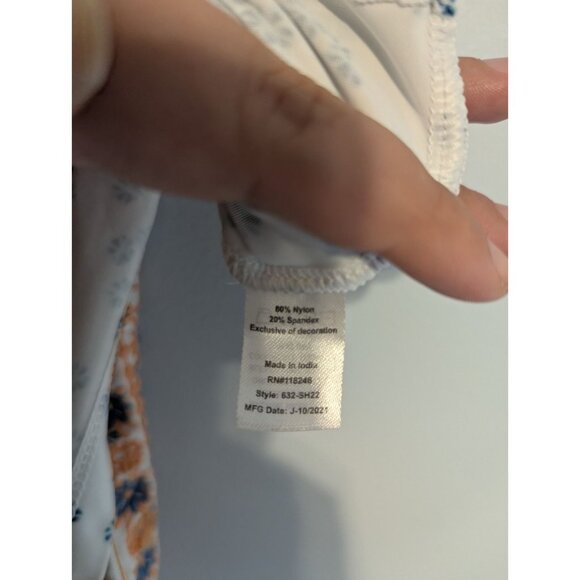 Cabana Life Womens L Colorful Peasant Cover Up Dress Resort Swim Blue Orange - Picture 6 of 10